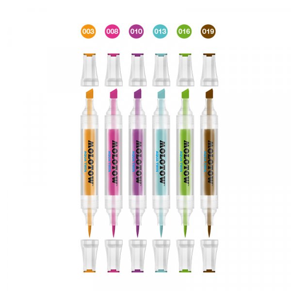 Set de marqueurs aquarelle Aqua Twin 6 Pens - Couleur II