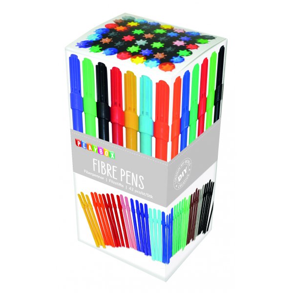 Stylos � fibres - diff�rentes couleurs - �troits - 42 pcs
