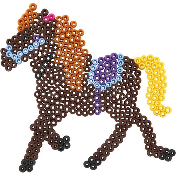 Assiettes en perles - canard - lphant - girafe - ours - cheval et poisson - 6 pcs