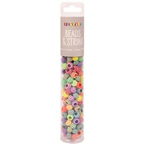 Perles ray�es, m�lange pastel - 180 pi�ces