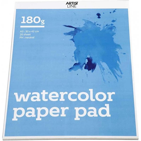 Bloc aquarelle - blanc - A3 - 180 g - 20 feuilles