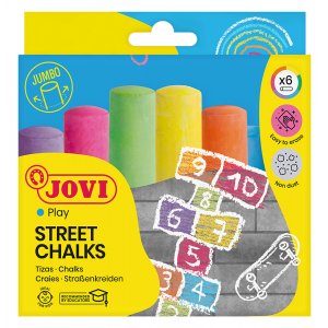 Crayons - Jovi - 6 crayons de rue géants couleurs mélangées Crayons - Jovi - 6 crayons de rue géants couleurs mélangées