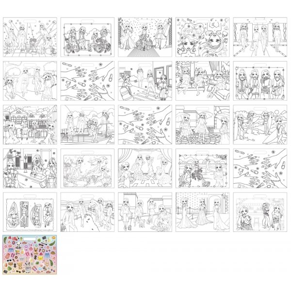 Livre de coloriage + planche d\\\'autocollants Livre de coloriage + planche d\\\'autocollants