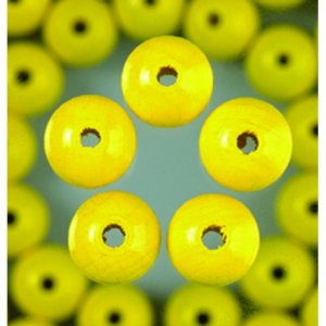 Perles en bois - jaune Perles en bois - jaune