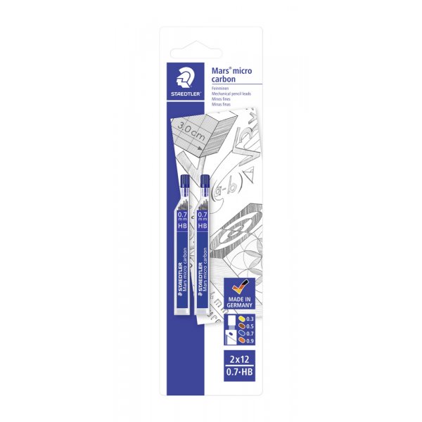 Pin Mars micro carbone 0,7 mm pack de 2 - HB