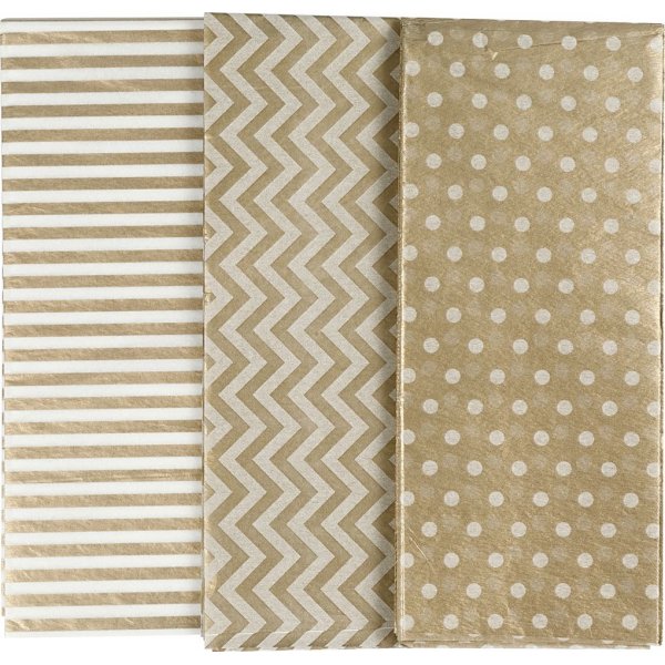 Papier de soie - dor - 50 x 70 cm - 17 g -6 feuilles