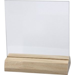 Assiette en verre avec socle en bois - 7,5 x 7,5 cm - 10 sets Assiette en verre avec socle en bois - 7,5 x 7,5 cm - 10 sets