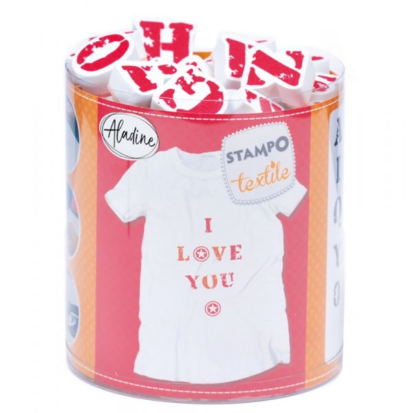 Tampons pour textile 45+1 pices - Alphabet