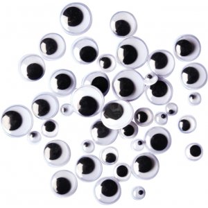 Yeux - noir & blanc 7,10 & 15 mm - 300 pcs Yeux - noir & blanc 7,10 & 15 mm - 300 pcs