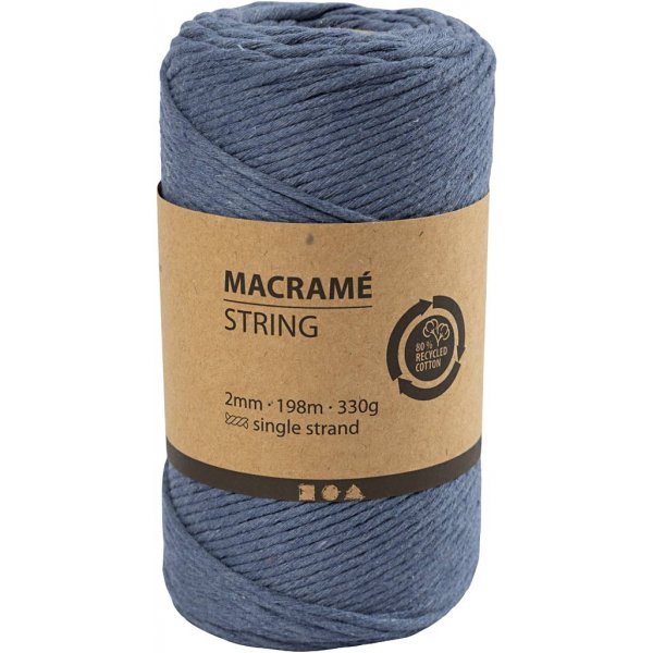 Fil macramé - bleu - Ø2 mm - 198 m Fil macramé - bleu - Ø2 mm - 198 m