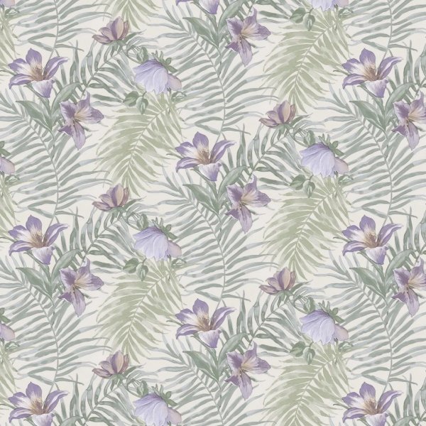Toile cire PVC Fleur - Violet
