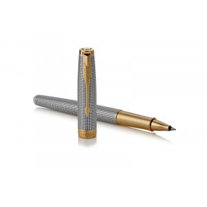 Stylo bille Parker - Sonnet Argent Ciselé - GT Rollerball - Noir fin Stylo bille Parker - Sonnet Argent Ciselé - GT Rollerball - Noir fin