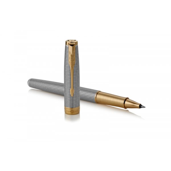 Stylo bille Parker - Sonnet Argent Cisel - GT Rollerball - Noir fin