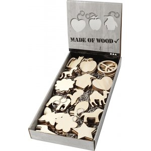 Porte-clés avec plaque en bois - 128 pcs Porte-clés avec plaque en bois - 128 pcs