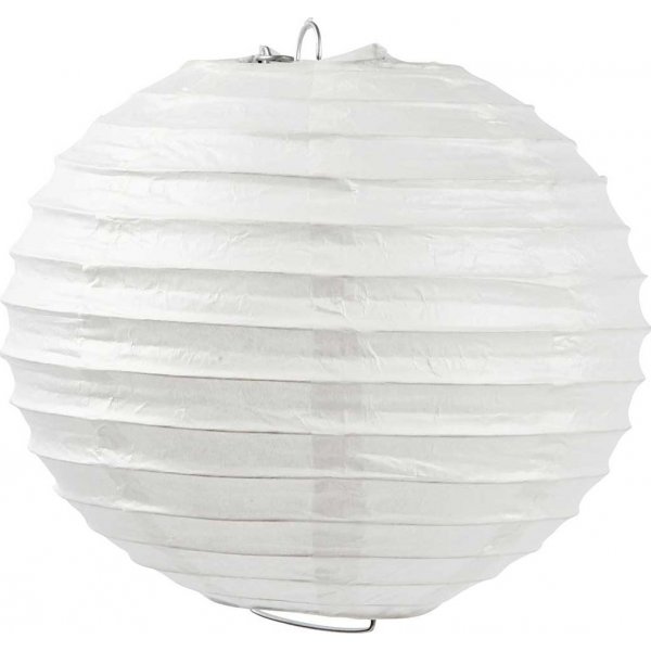 Lampe en papier - Blanc - Ronde - Ø20 cm