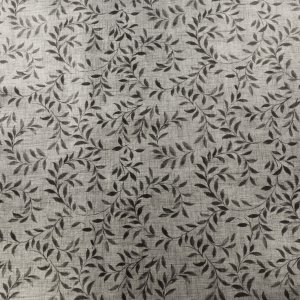 Toile cirée PVC Petite Feuille - Gris/Noir Toile cirée PVC Petite Feuille - Gris/Noir