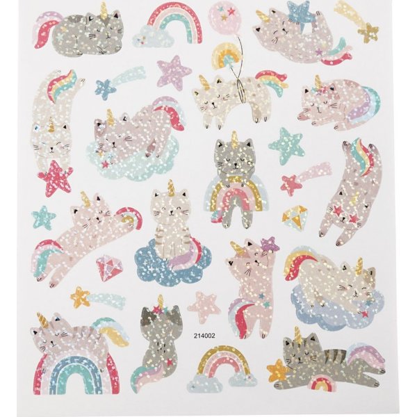 Autocollants - chats licornes