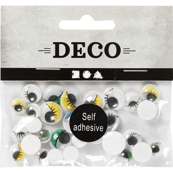 Yeux roulants - assortiment - autocollants - 30 pcs