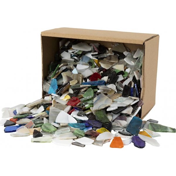 Mosaque de verre - couleurs mlanges - Le contenu peut varier - 8-20 mm - 2 kg