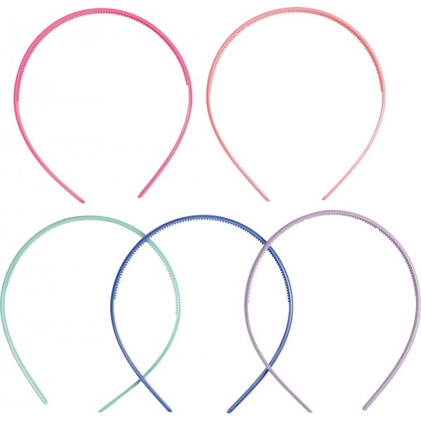 Diadème - 8 mm - couleurs mélangées - 5 pcs Diadème - 8 mm - couleurs mélangées - 5 pcs