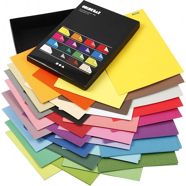 Carton color - couleurs mlanges - A4 - 100 g - feuille 16x10