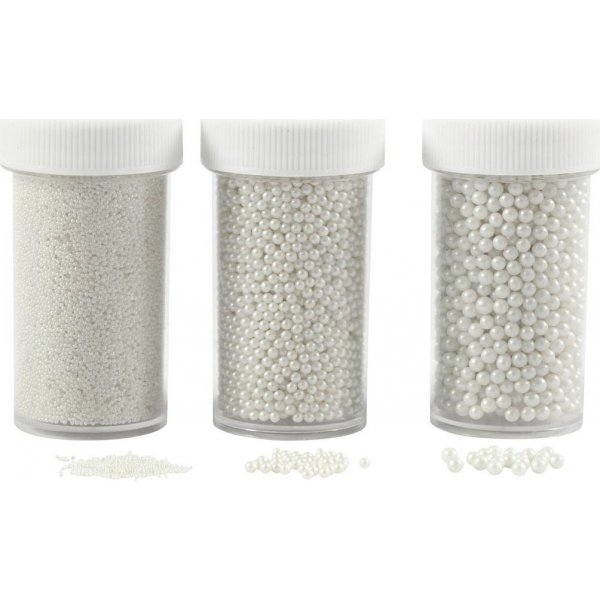Mini boules de verre - nacre - 3 x 45 g
