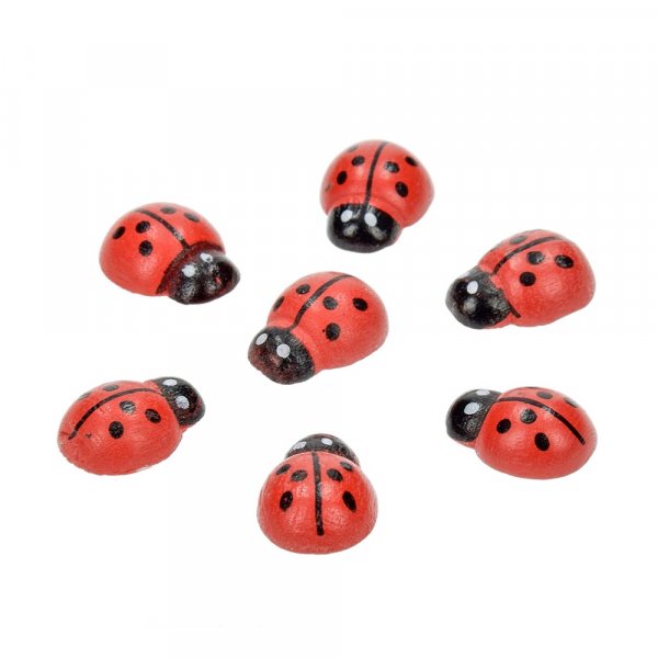 Coccinelles en bois 13x10 mm - 30 pcs
