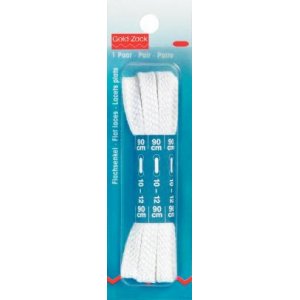 Lacets plats 8x900 mm blanc 1 paire Lacets plats 8x900 mm blanc 1 paire