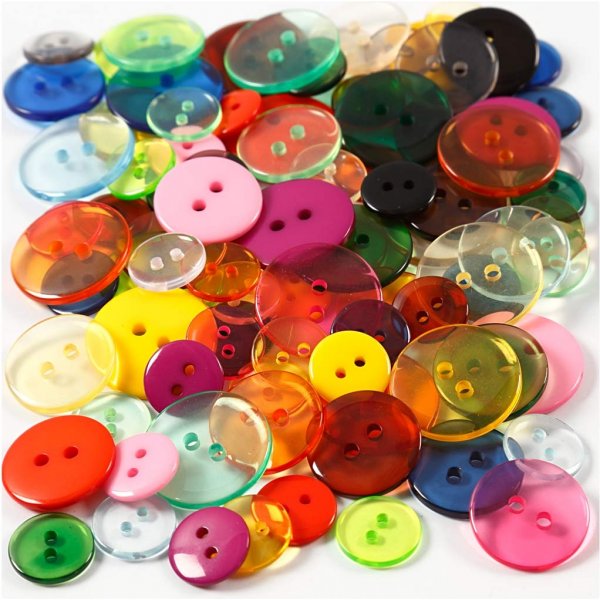 Mlange de boutons - 2 trous - couleurs mlanges - 100 pcs