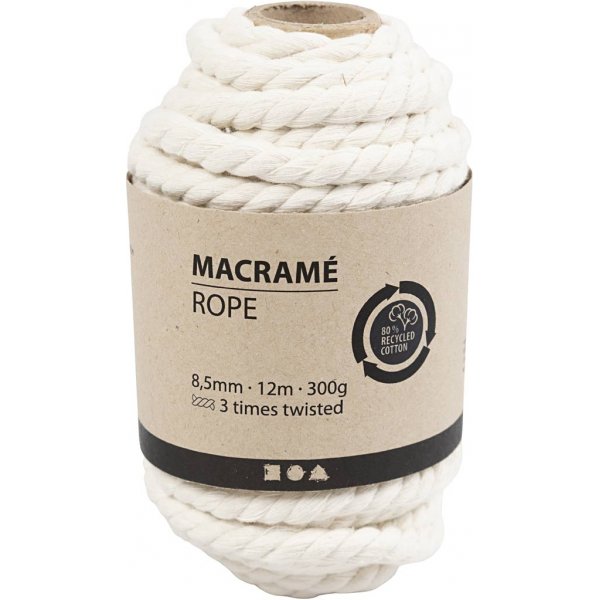 Cordon macram - blanc cass - 300 g