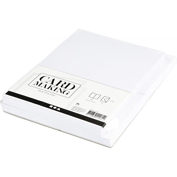 Cartes et enveloppes - blanc - 11,5 x 16,5 cm - 50 sets
