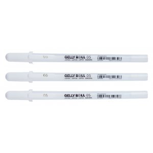 Stylos gel Sakura Gelly Roll - 3 stylos (Blanc 05) Stylos gel Sakura Gelly Roll - 3 stylos (Blanc 05)