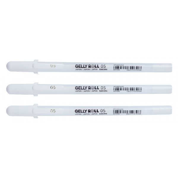 Stylos gel Sakura Gelly Roll - 3 stylos (Blanc 05)