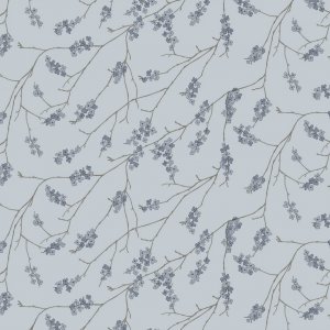 Toile cire Branche PVC - Bleu