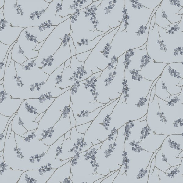 Toile cire Branche PVC - Bleu