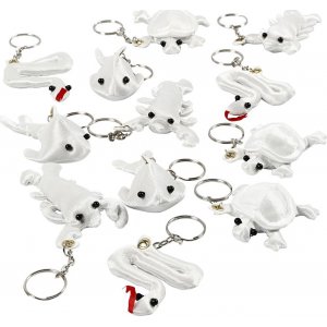 Figurines textiles avec porte-clés - blanc - 4 x 3 pcs Figurines textiles avec porte-clés - blanc - 4 x 3 pcs