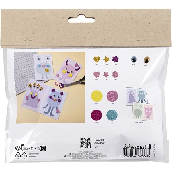 Mini DIY Kit Dcoration, couleurs pastel, Monster Collage
