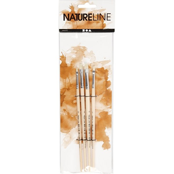 Pinceaux Natur Line - no. 00+1+2+4 - assiette - 4 pièces