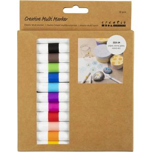 Kreativ Multi Marker, couleurs mélangées, pointe 4 mm, 12 pcs Kreativ Multi Marker, couleurs mélangées, pointe 4 mm, 12 pcs