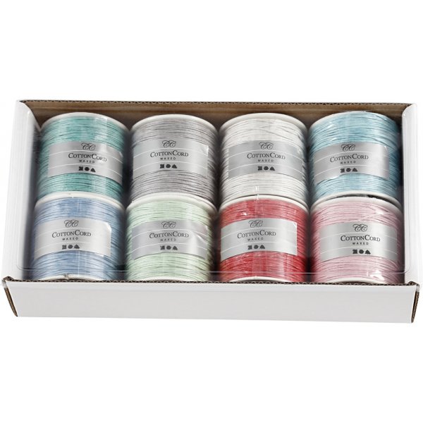 Cordon en coton - couleurs vives mélangées - 8x40 m Cordon en coton - couleurs vives mélangées - 8x40 m