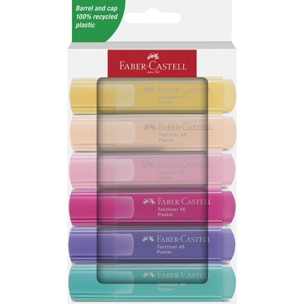 Set surligneurs - Faber-Castell - TL 46 - Pastel 6 stylos