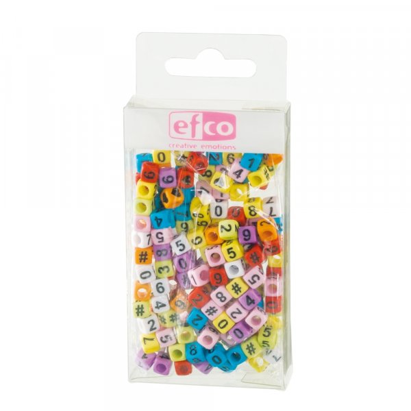 Perles cubiques numrotes en plastique