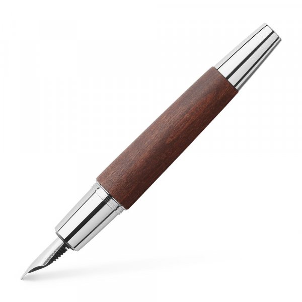 Stylo plume E-motion - Bois/Chrome Marron fonc
