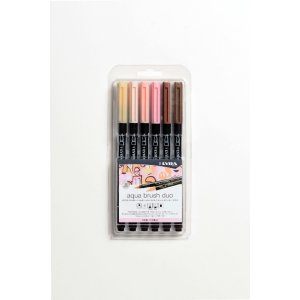 Stylos aquarelle Aqua Brush Duo 6-pack - Tons de peau Stylos aquarelle Aqua Brush Duo 6-pack - Tons de peau