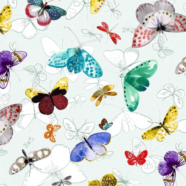Toile cire PVC Papillon multi