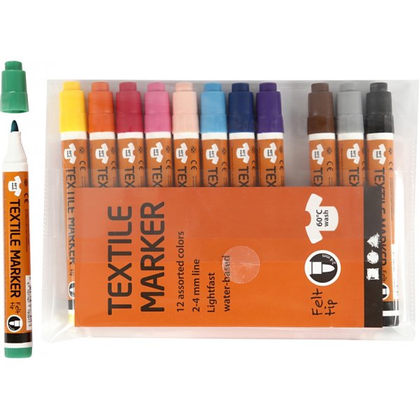 Stylos textiles - couleurs mlanges - 12 pcs