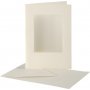 Carte passe-partout avec enveloppe - blanc cass - rectangulaire - 10 sets