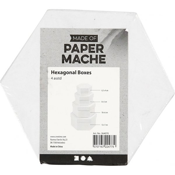 Botes hexagonales - blanches - 4 pcs
