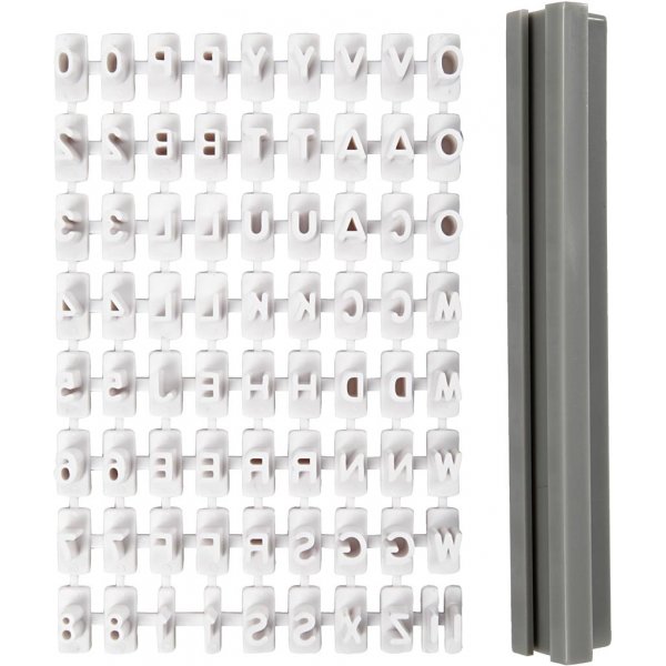 Set de tampons - blanc - lettres - chiffres