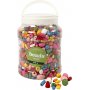 Perles en bois - moyennes - couleurs et tailles mélangées - 2 l